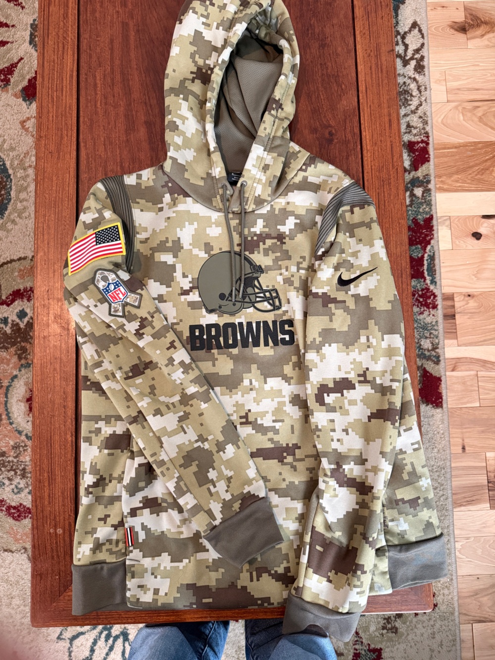 NFL Cleveland Browns Camo Hoodie - Olive, Tan